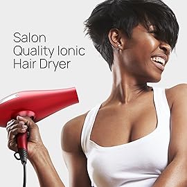 TREZORO Professional Blow Dryer for Women - Ionic Hair Dryer 2000W for Salon & Personal Use - Powerful, Fast & Quiet Drying for Curly Hair, Unwanted Frizz - Design for Travel - 8.2ft Cord - Red