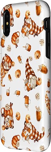 Miniatura 8 de iPhone 1212 Pro patrón de otoño y calabaza especias para Acción de Gracias y otoño gnomo caso