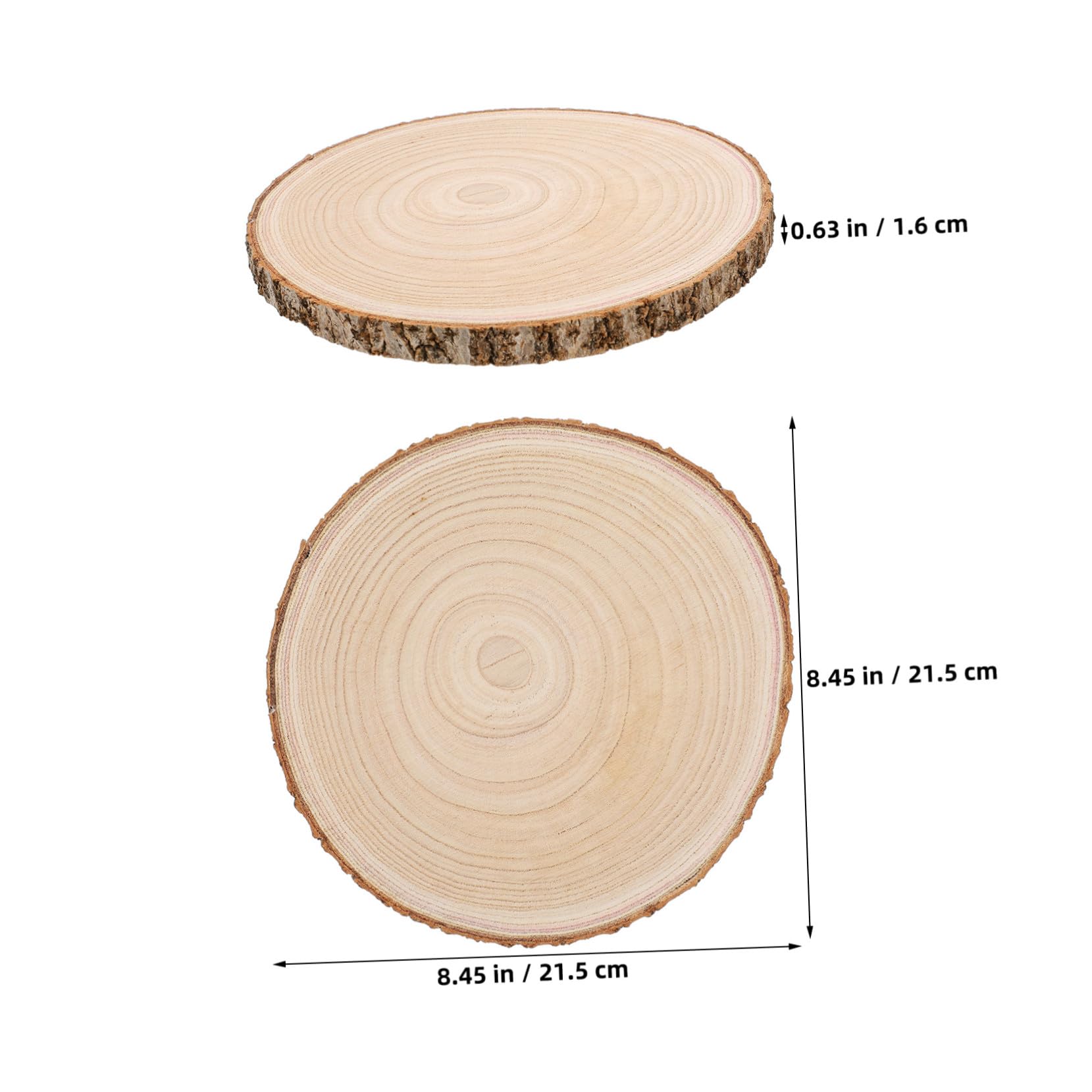 8 Pezzi Fette Legno Naturale con Corteccia Dischi Grezzi in Legno Paulownia Spessore per Decorazioni Matrimoni e Progetti Pittura e Pirografia