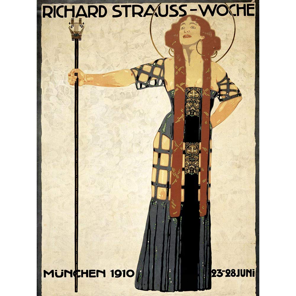 Wee Blue Coo Advert Exhibition Richard Strauss Week Music Munich Art Print Poster Wall Decor 12X16 Inch