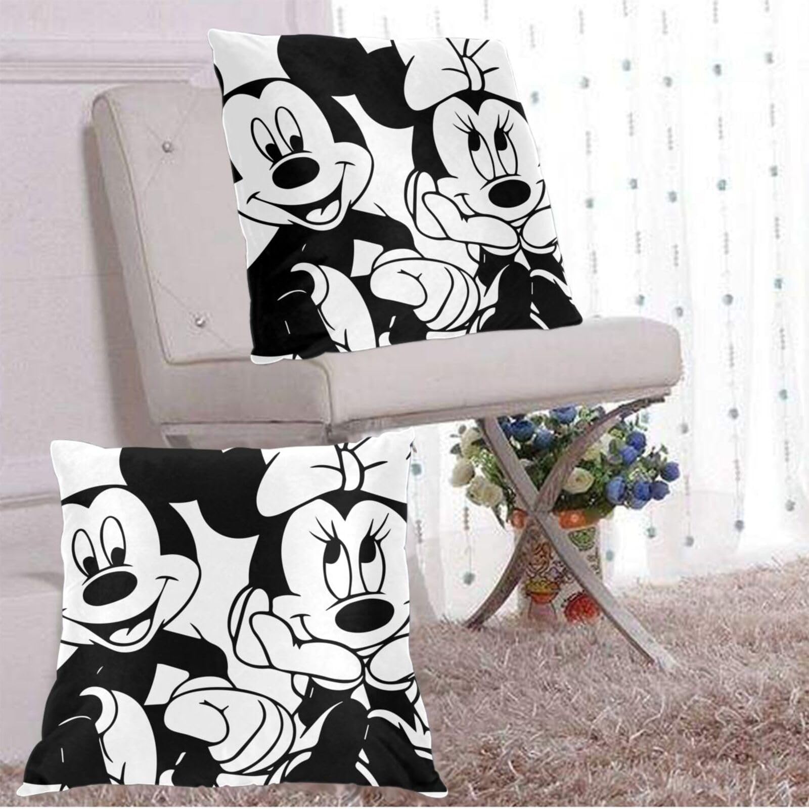 Amazon.co.jp: クッションカバー ミッキーマウス 枕カバー 2枚セット