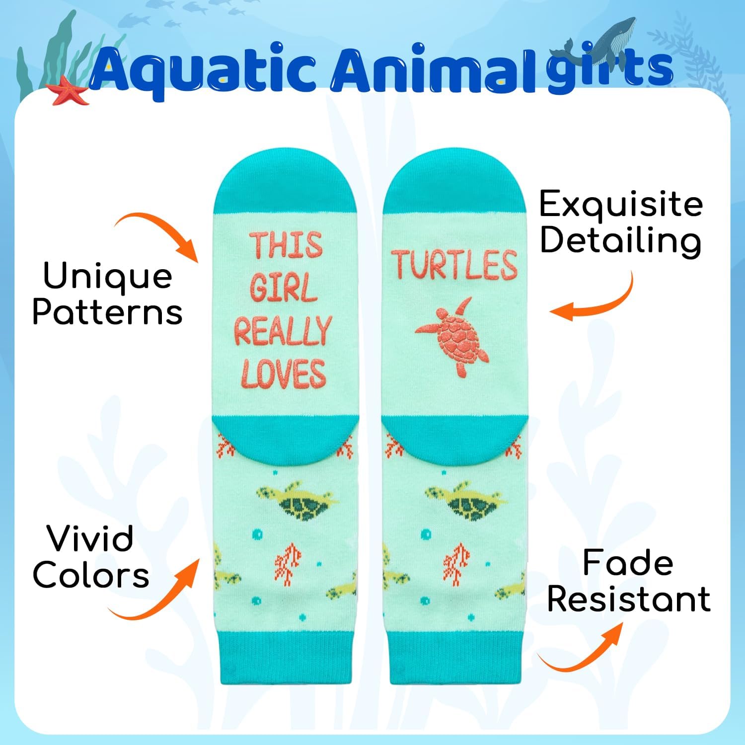 HAPPYPOP Turtle Gifts for Girls - Tortoise Gifts for Adult, Turtle Socks Kids 4-18 Years - Image 4