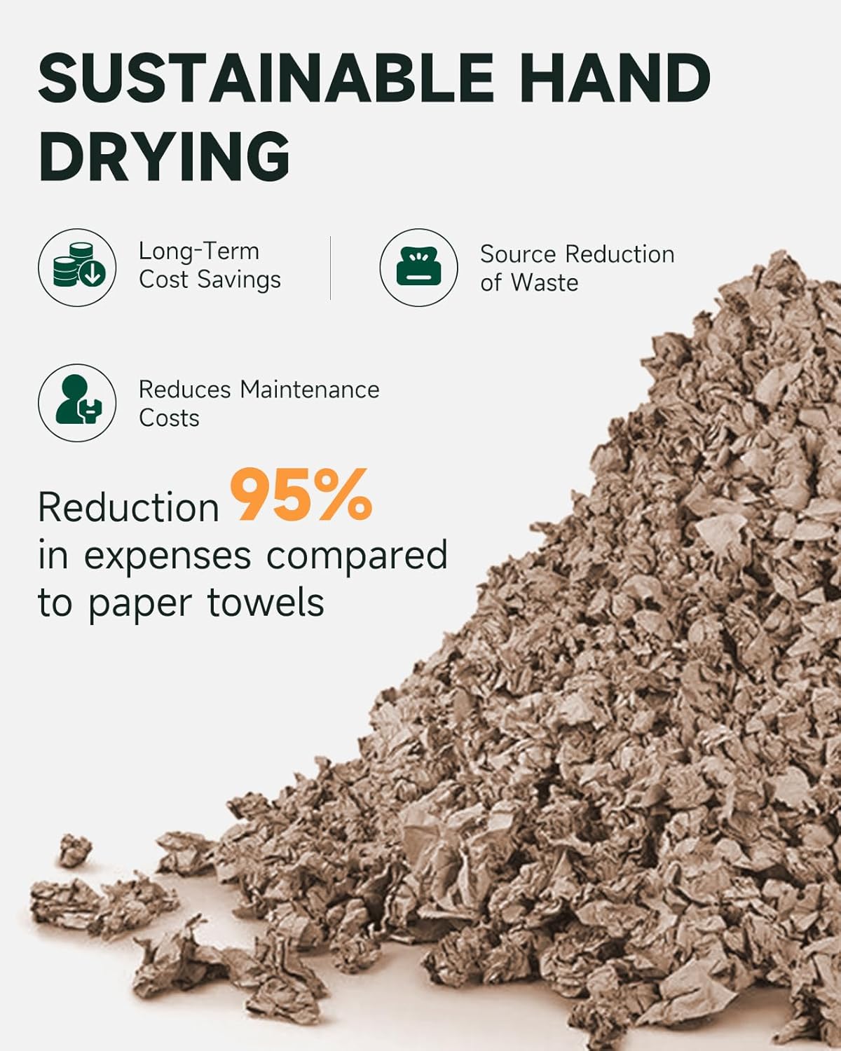 IronStorm Electric Hand Dryers for Bathrooms Commercial HEPA Filter High-Speed Matte Black Stainless Steel Cover AC 100–130 V~