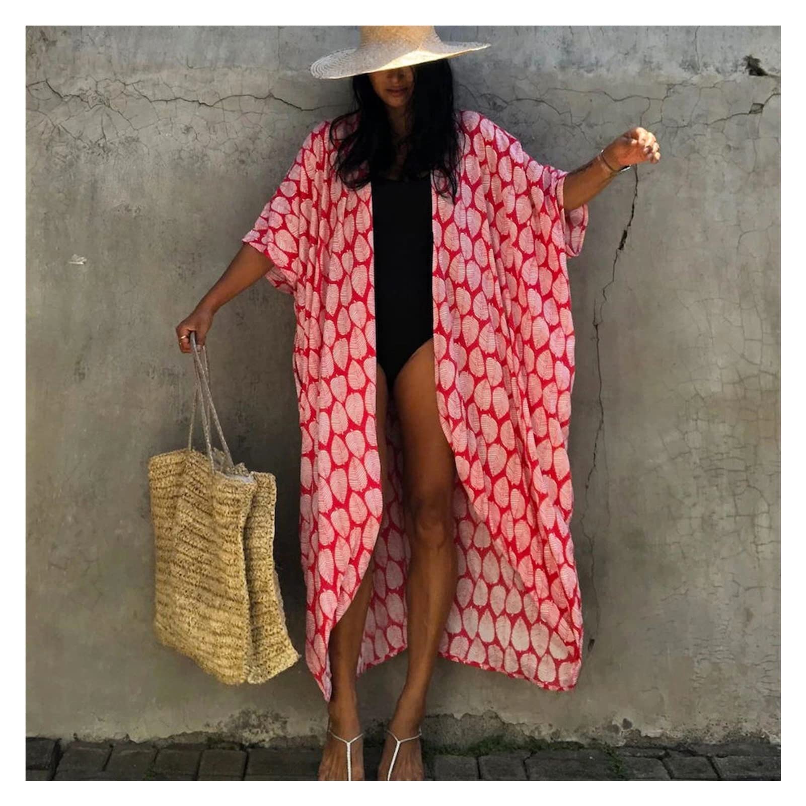Robe kimono en coton fluide à fleurs : l'élégance bohème pour vos journées plage et spa