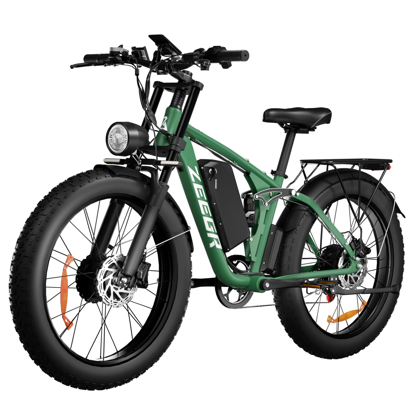 ZEEGR Electric Bike for Adults, 2000W Ebike 52V 22.4Ah Lithium Battery 35MPH 26" Full Suspension Electric Bicycles 7 Speed Hydraulic Brakes Up to 60 Miles