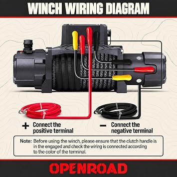 OPENROAD 12000 lbs Winch with Synthetic Rope and 2 Wireless Remotes -Panther Series 3S