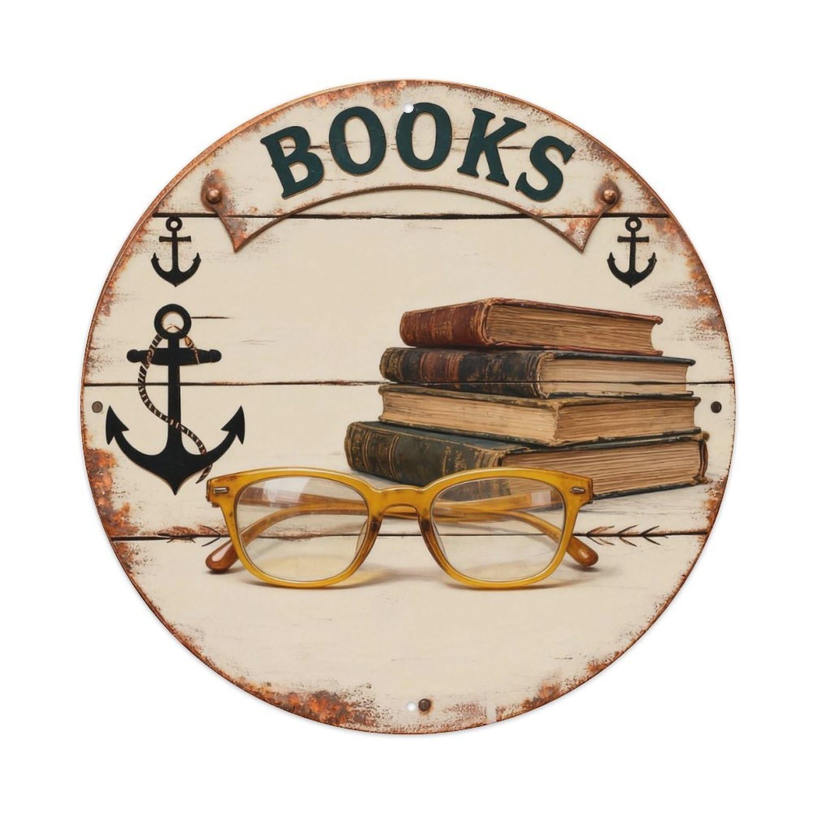 Books Sign Metal Tin Sign Plaque