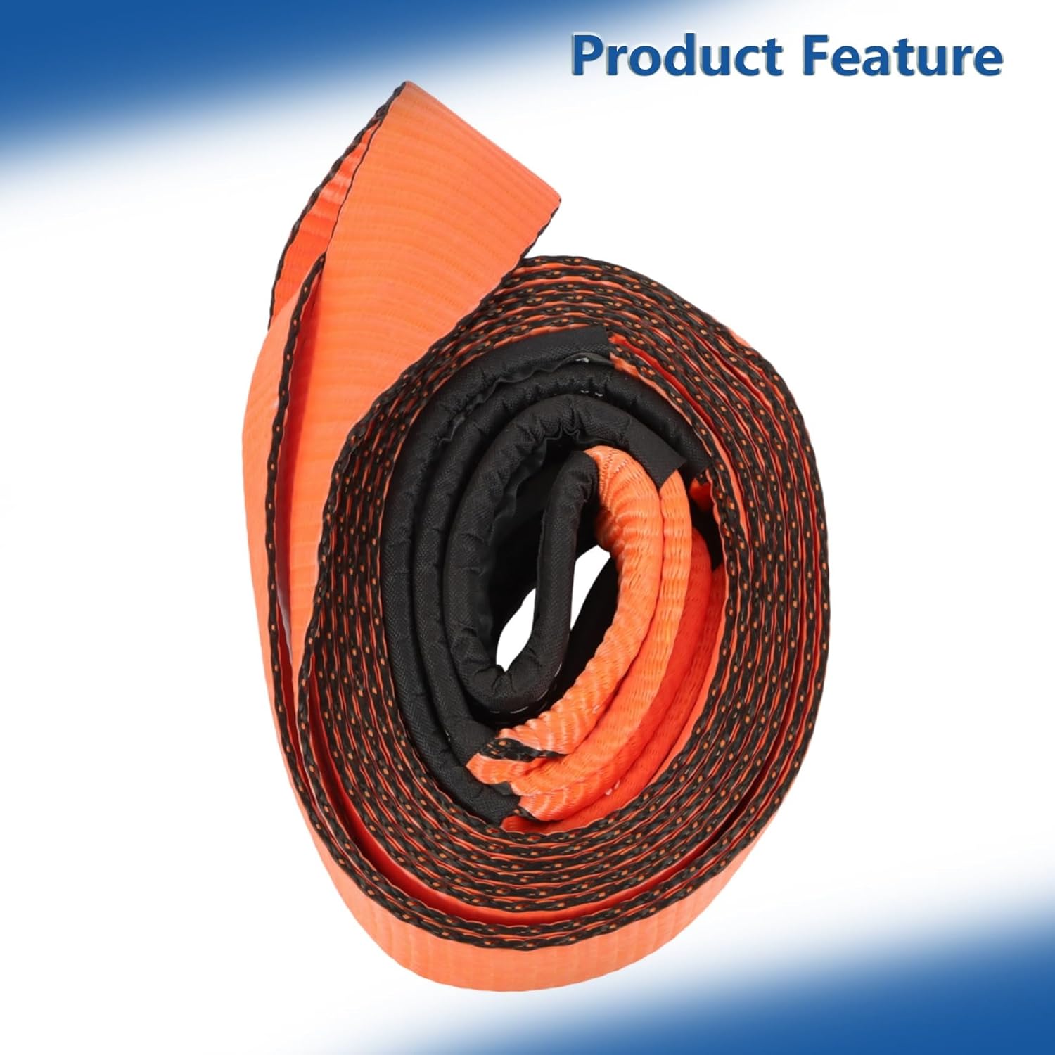 3" x 20' Recovery Tow Strap Kit 31500lbs Break Strength with 2Pcs 3/4" D-Ring Shackles and Storage Bag Tow Rop
