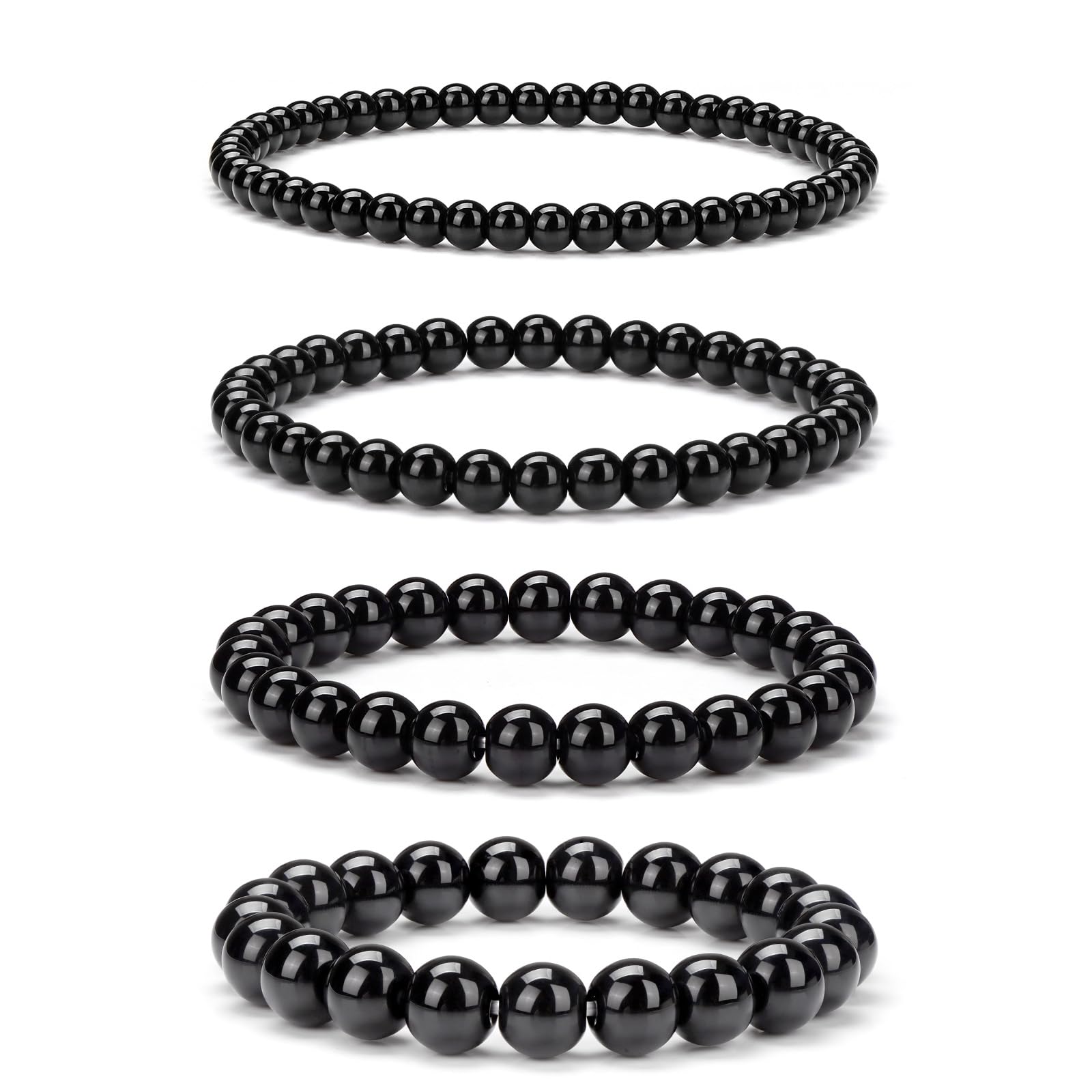 Vinswet4pcs Beaded Bracelets for Women,Natural Healing Crystal Gemstones Bracelet,Anxiety Stress Relief Bracelet Handmade purple Jewelry Gifts for Women