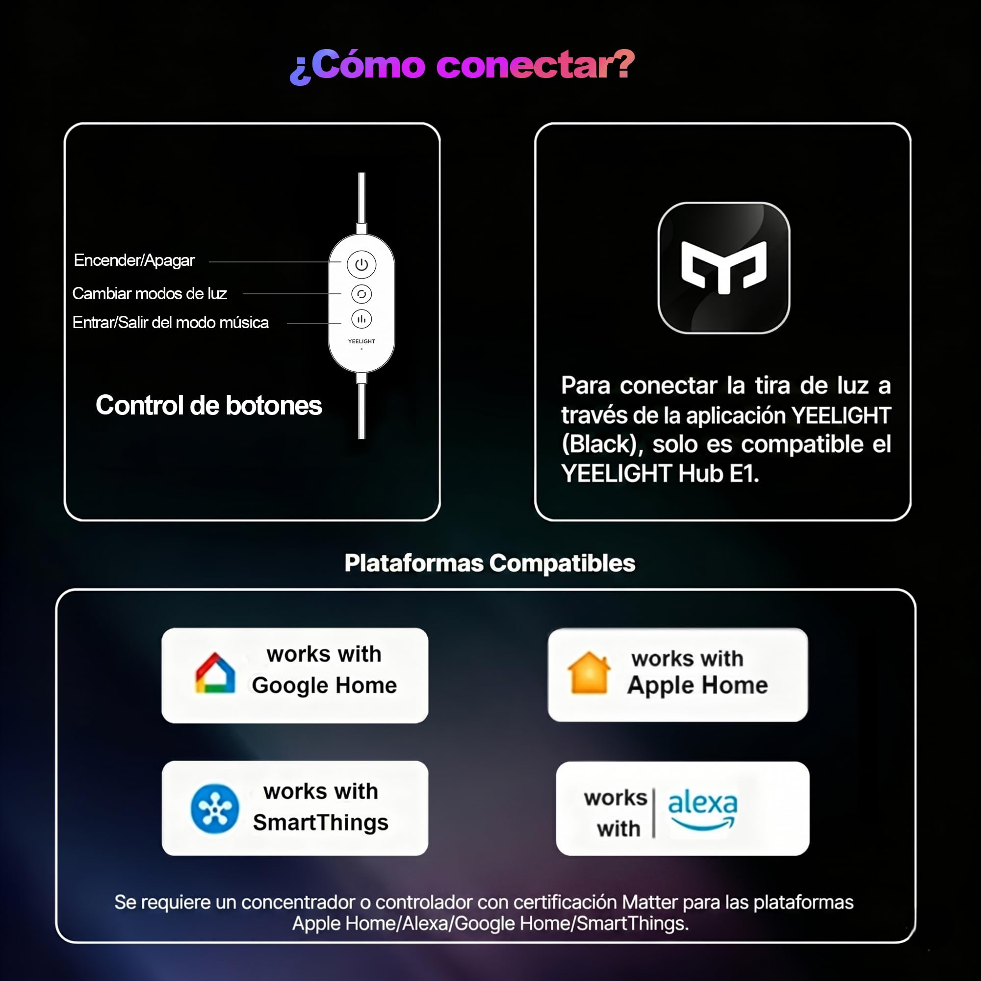 YEELIGHT Tira LED 20M, RGB+IC Smart Compatible con Matter, Alexa, Google Home y Apple HomeKit, Tira de Luces con Control por App(Hub E1 Requerido), Segmentos DIY y Sincronización Musical,10 m*2 rollos