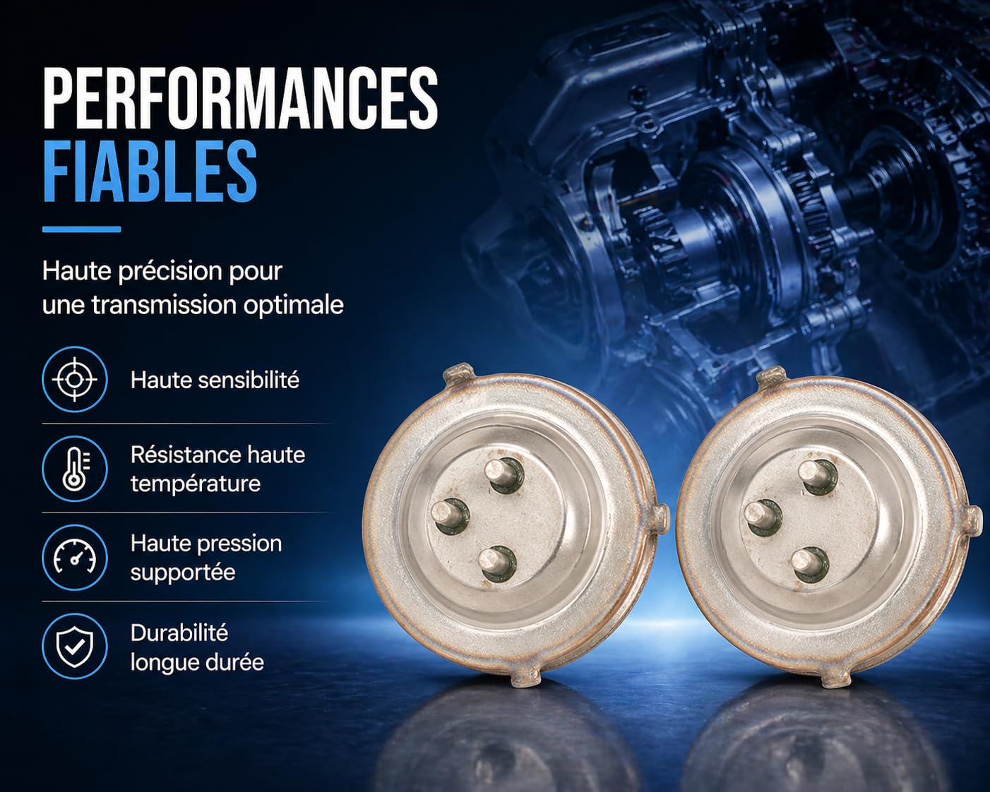 Capteur de Pression d'Embrayage SMP132-375 2 Pièces Compatible avec Audi A3 Q3 TT R8 et Transporter DQ380 DQ381 DQ500 Transmission Boîte de Vitesses Haute Précision