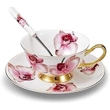 Drinking Glasses Glass Cups Euro Style Cup and Saucer Set Bone China Ceramic Tea Coffee Cup for Home Kitchen Wedding