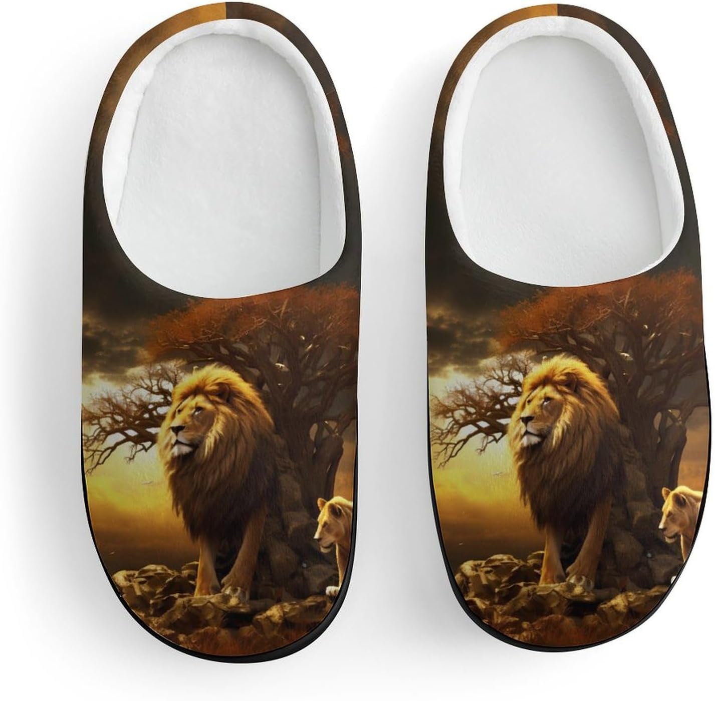 King Lion Kids Slippers for Girls Boys Winter Warm Plush Slip On House Slippers for Indoor Outdoor
