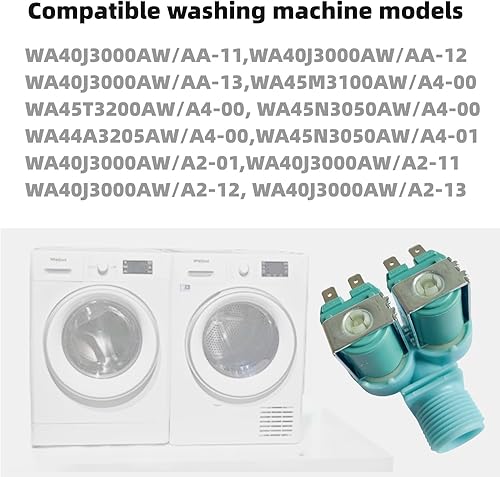 Miniatura 3 de DC62-00311F Válvula de entrada de agua compatible con lavadora Samsung, reemplaza los recambios de la válvula electromagnética WA40J3000AW,