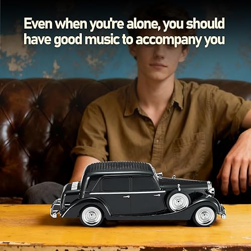 Miniatura 7 de WS1934 - Altavoz Bluetooth con diseño de camión retro con sonido HD, radio fm, emparejamiento TWS, luces LED de fiesta, enlace manos libres,