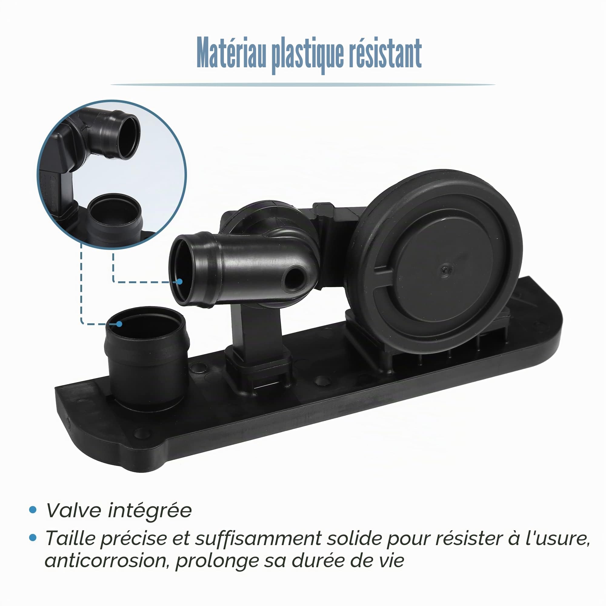 X AUTOHAUX Vanne PCV 06F129101R Pour VW Jetta 2005-2006 1pc ABS Noir | Pour VW Jetta, Passat, Pour Audi A3, Noir, ABS, Inclus 1x Soupape Avec Joint Torique, Fonction: Anti-Givrage