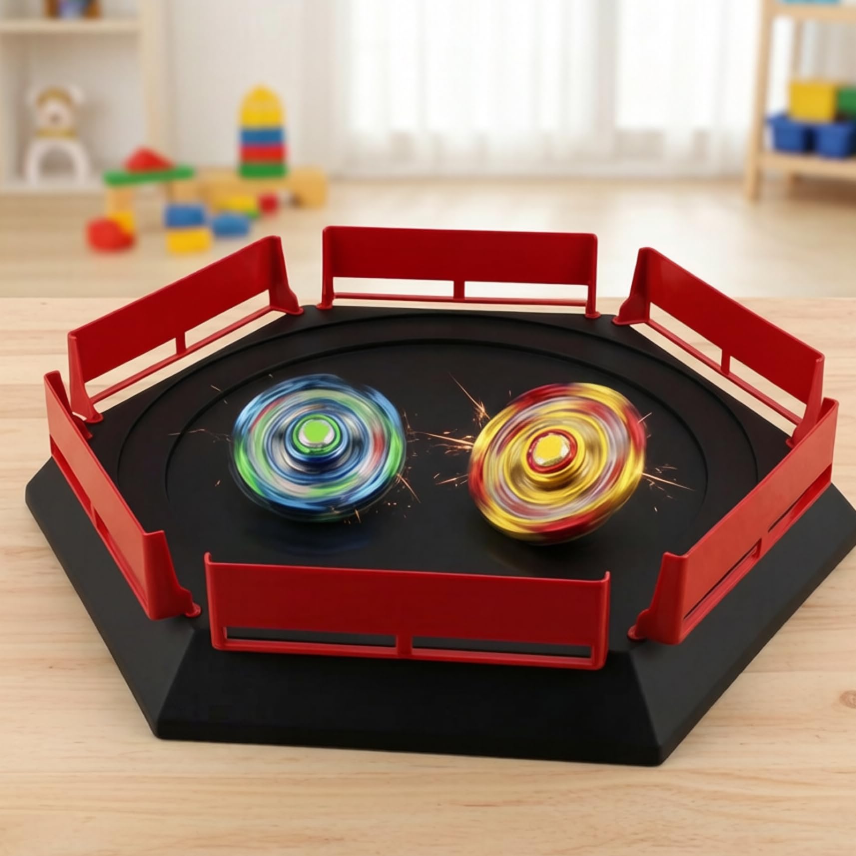 Burst Battle Top Arena, Stade de Jeu de Combat en Plastique avec Garde-Corps pour des Combats intenses avec toupie, Jouet Facile à Assembler pour Jeux d'enfants