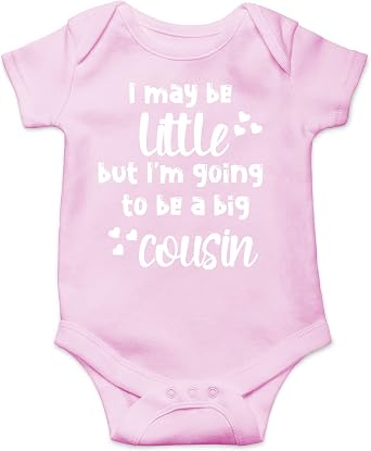 AW Fashions I May Be Little, But Im a Big Cousin Baby Bodysuit Funny Cute Newborn Outfit Boy Girl Unisex