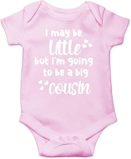 AW Fashions I May Be Little, But I'm a Big Cousin Baby Bodysuit Funny Cute Newborn Outfit Boy Girl Unisex
