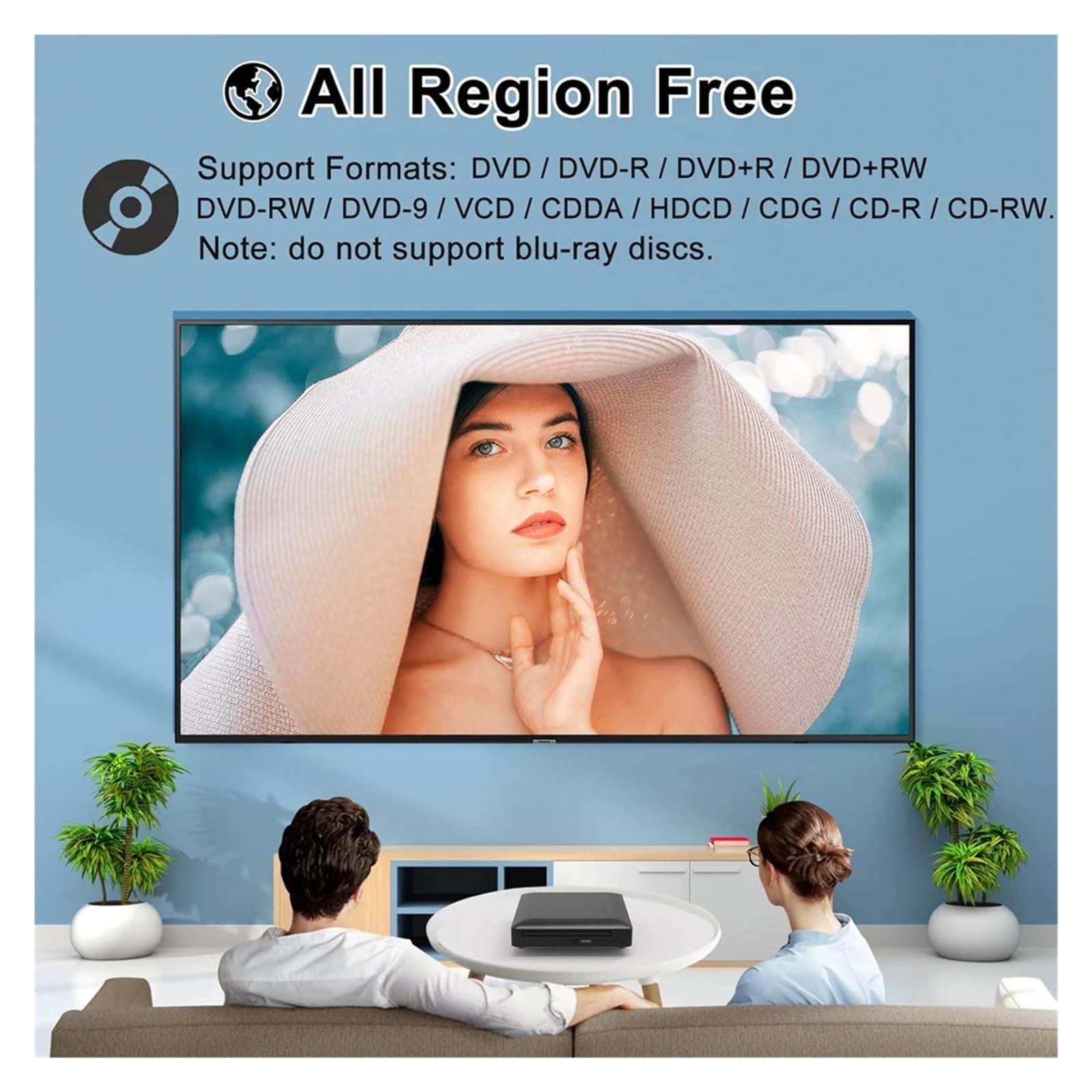 Amazon | ブルーレイプレーヤー ミニHD DVDプレーヤー HDMIおよびRCA