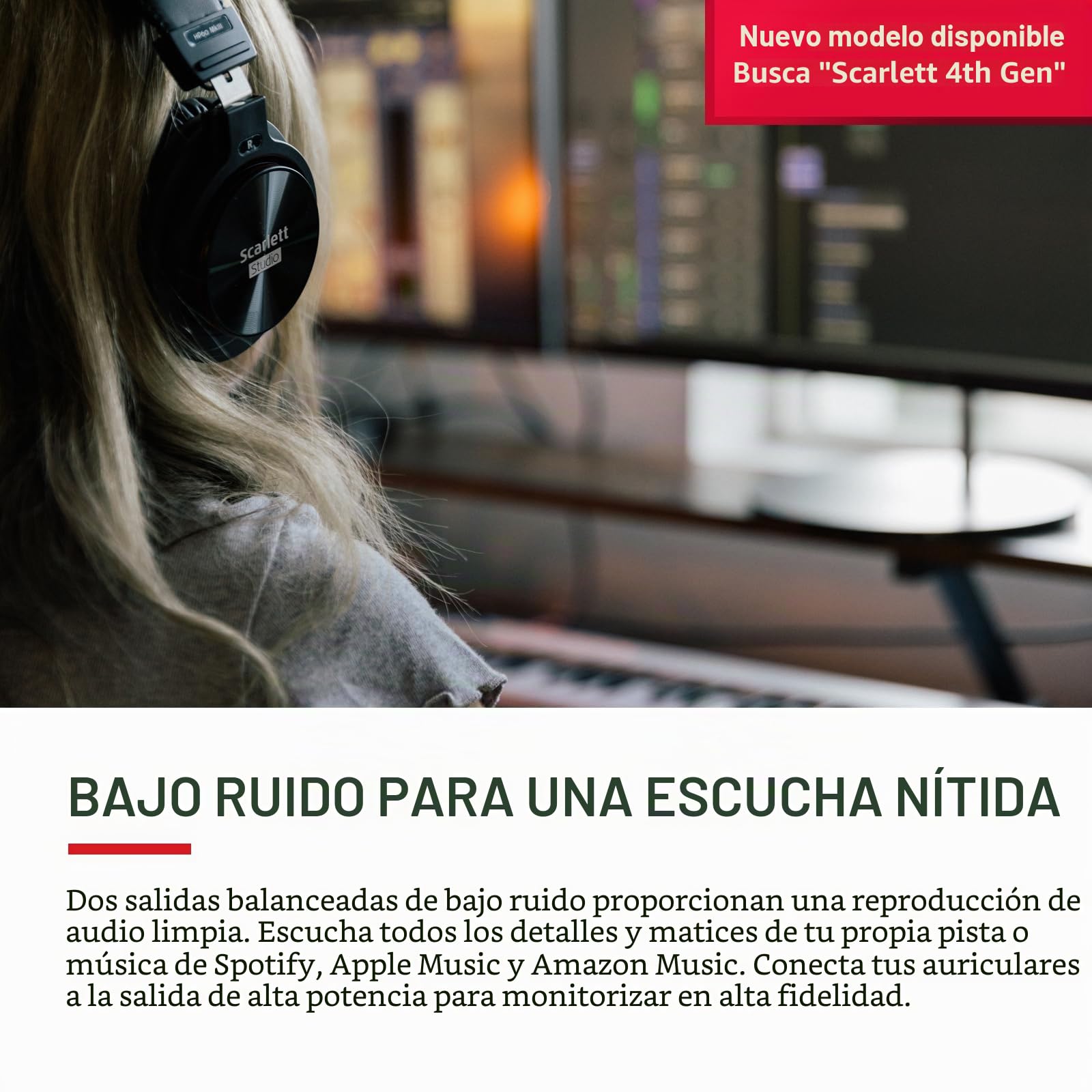 Interfaz de audio USB Scarlett Solo 3.ª gen. de Focusrite para guitarristas, cantantes y productores, con todo el software necesario para grabar y componer y un sonido de estudio