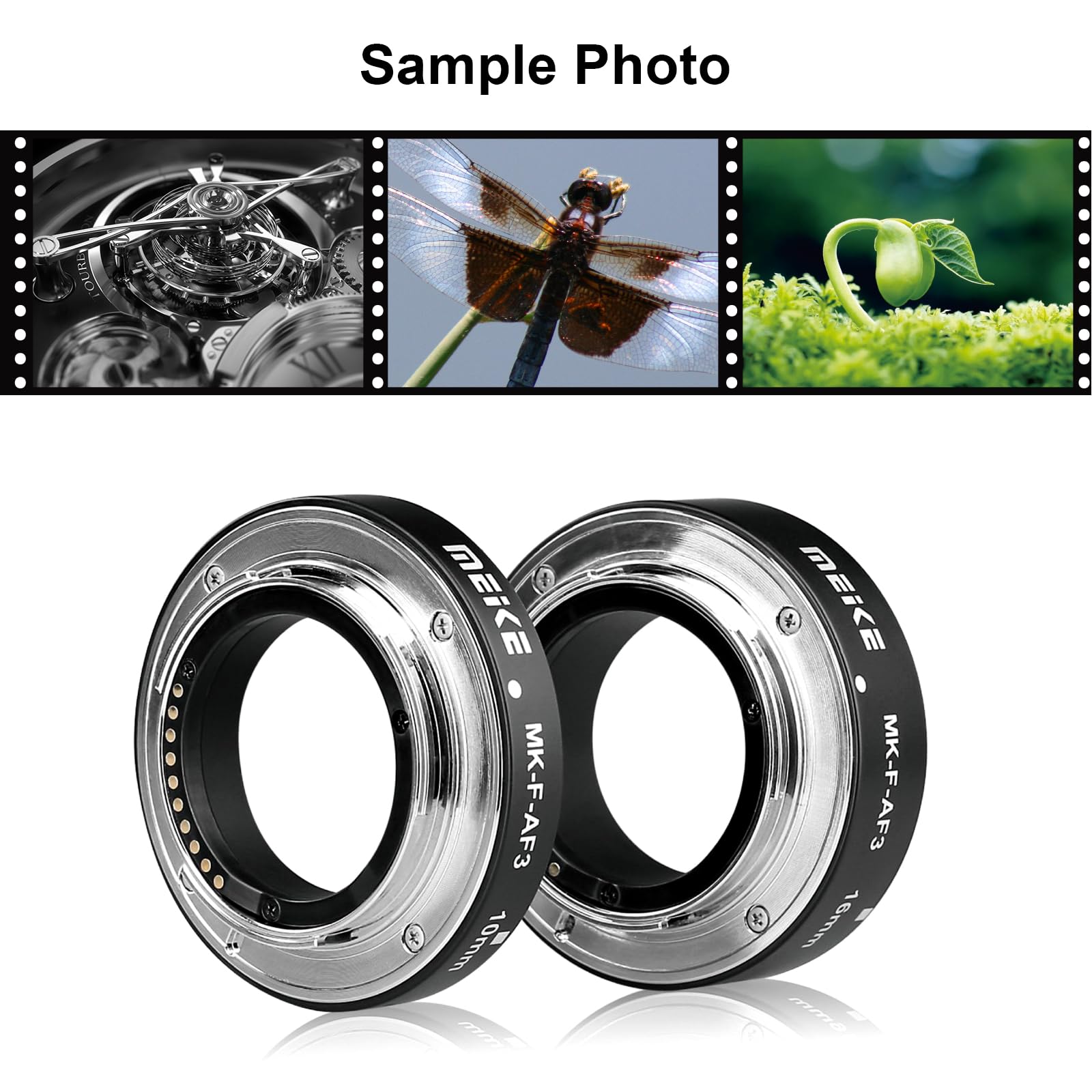 Meike MK-F-AF3 Metall-Autofokus-Verlängerungsrohr für Fujifilm spiegellose Kamera X-T1 X-T2 X-T3 X-T10 X-T20 X-T30 X-Pro1 X-Pro2 X-A1 X-E1 X-E2 X-E3 (10mm+16mm)