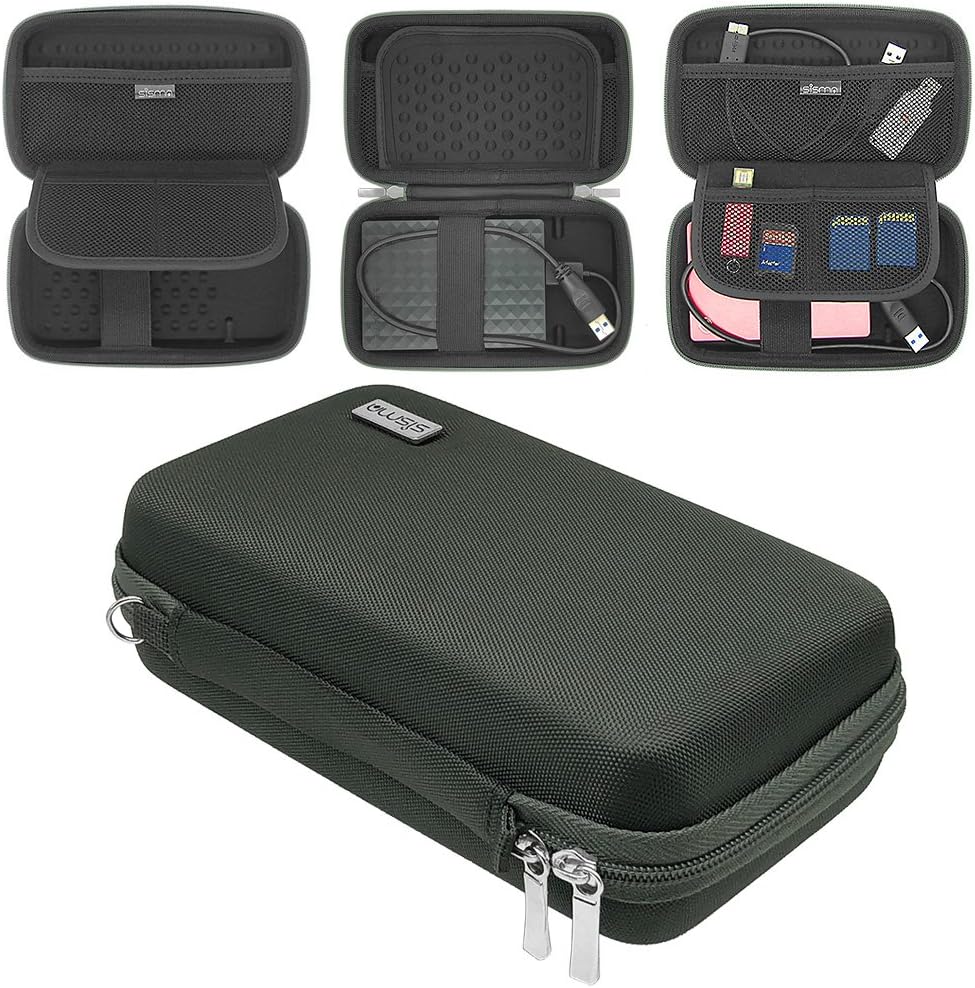sisma Portable External Hard Drive Case for Western Digital Seagate Toshiba 2TB 3TB 4TB 5TB 2.5 inch HDD Small Electronics Accessories Travel Organizer Carrying Bag, Grey SCB171101HC-P-G