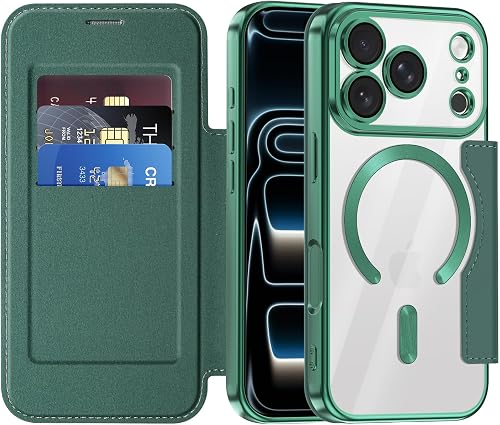 Flip Coque pour iPhone 18 Pro avec Cartes Vert JDCX IMEIKONST