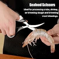 Vista 5 de Tijeras de cocina de grado alimenticio, multiusos, paquete de 3 – Tijeras de cocina de acero inoxidable resistentes para cortar carne, alimentos