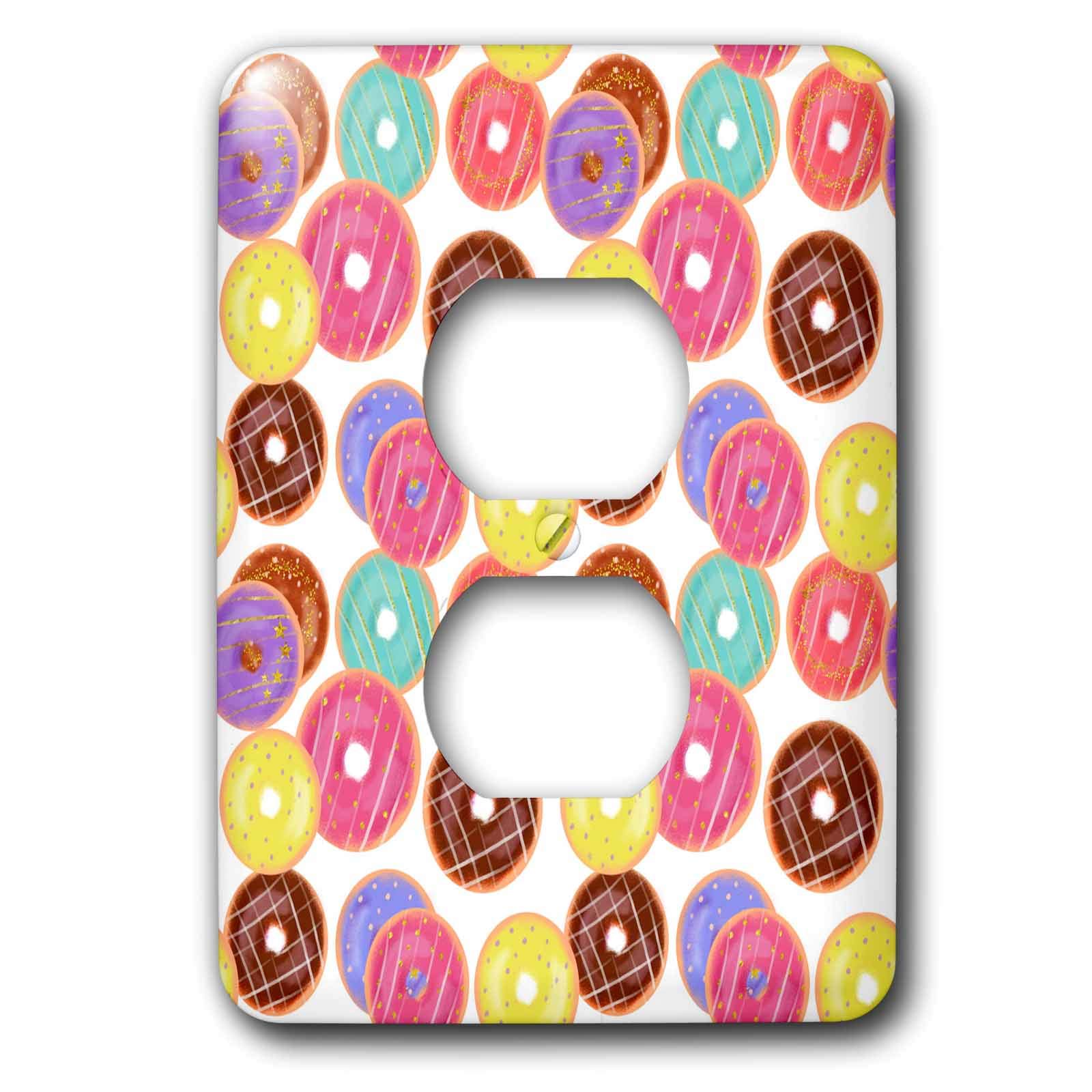 3dRose Cute Selection Of Donuts In A Random Pattern - Light Switch Covers (lsp_317660_6)