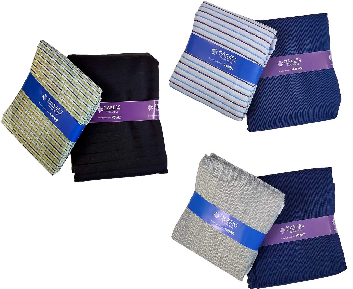raymond Fabrics Makers Men's Combo of Unstitched Poly Cotton Plain Shirt and Trouser Fabric Set - Gift Pack (Multicolour_Free Size) Set of 3-picture-39