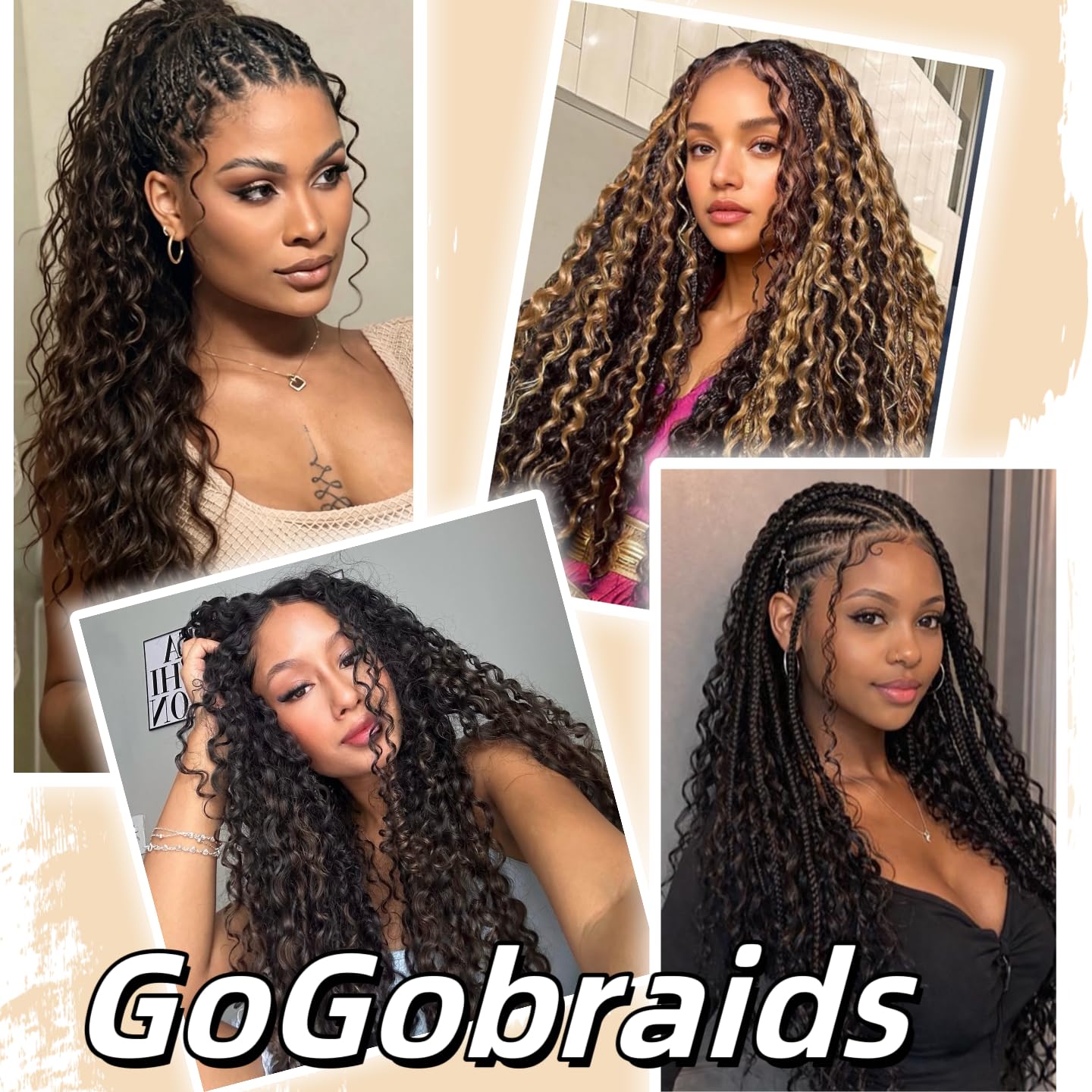 100% Human Hair Deep Wave Knotless Crochet Extensions