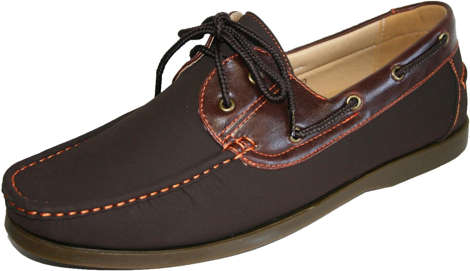 Men's Coolers Faux Nubuck Leather Loafer Lace Up Boat Deck Shoes Sizes 7-11 (8 UK, Brown)