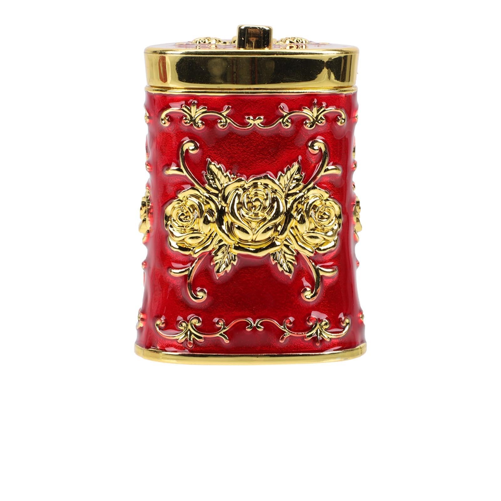 Wdwdw Red Toothpicks Dispenser Toothpick Box Holder Decorative Retro Kitchen Restaurant Desktop Pressed Hand Container Automatic