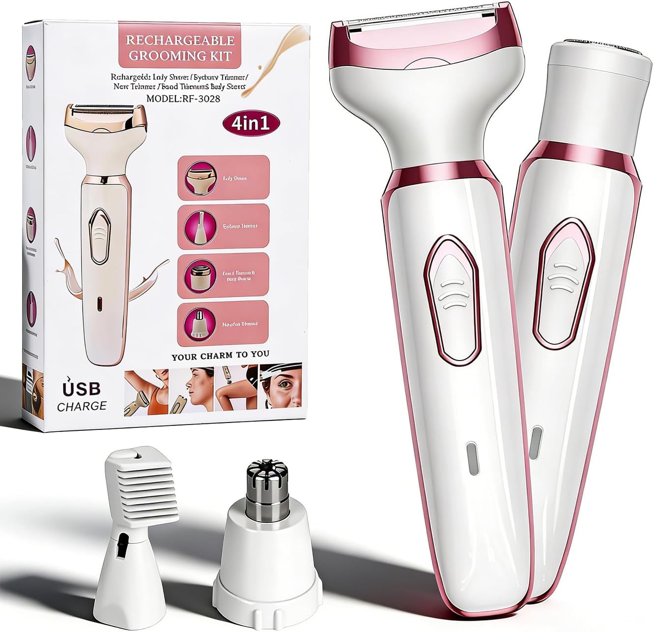 Amazon.com: RUIM Women’s Electric Shaver 4-in-1, Painless Hair Remover ...