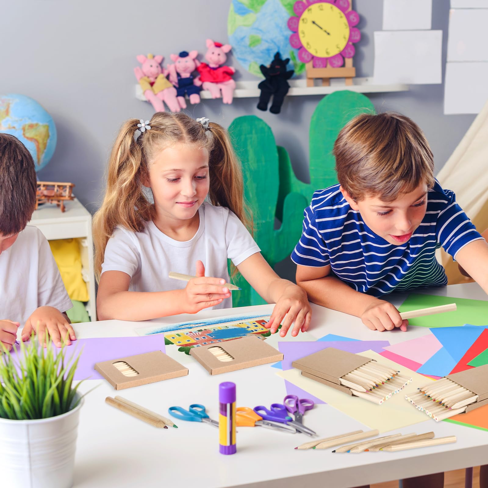 Yicenmy – Lot De 144 Crayons De Couleur – 12 Sets De 12 Couleurs – 8,8 Cm – Bois De Yang – Taillés – Cadeau école Anniversaire