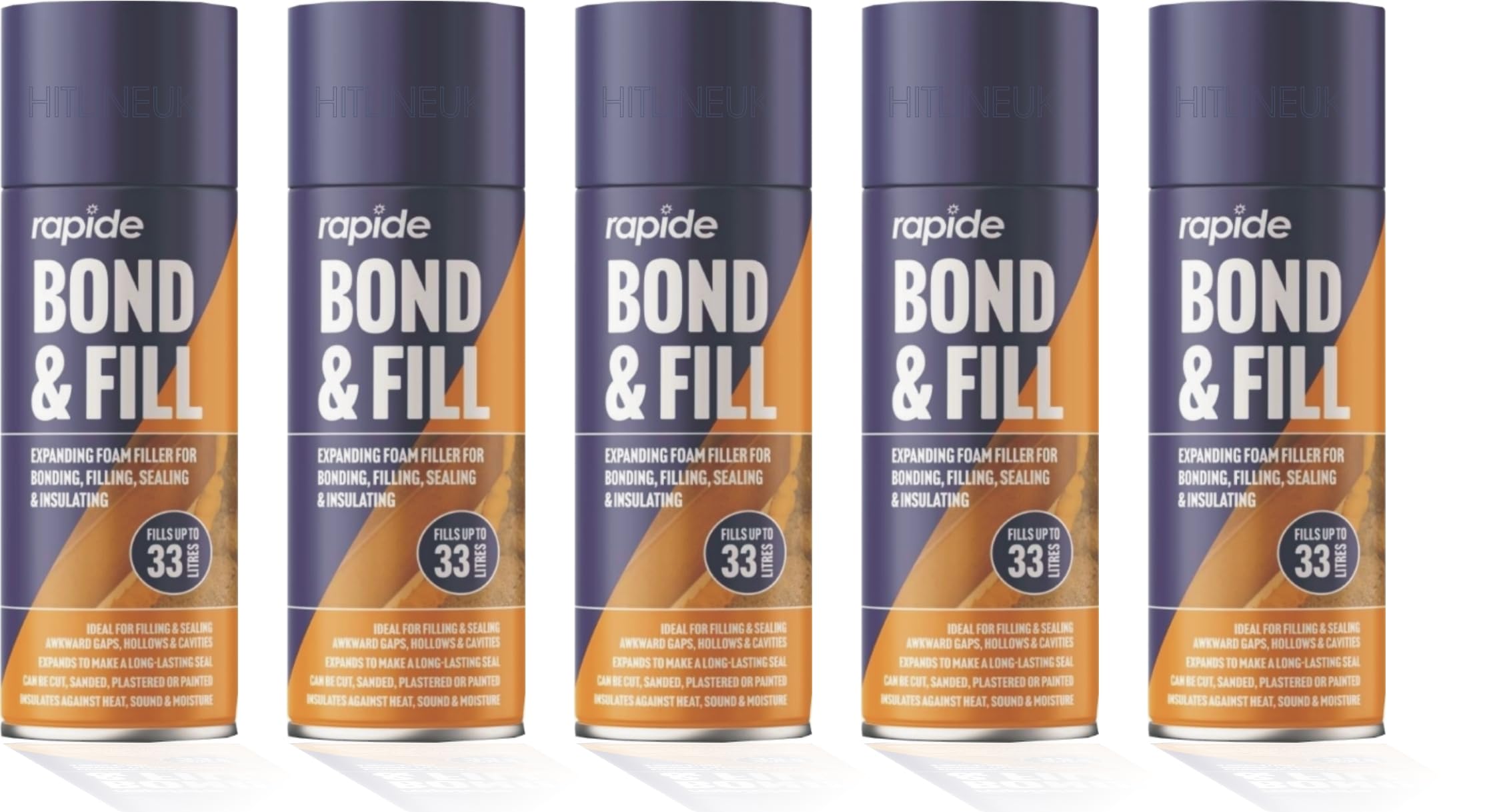 5 x 500ML Gap Expanding Foam Filler PU Expansion Insulation BONDING Filling