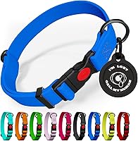 Vista 11 de Collar de perro ajustable con código QR identificación adjunta, fabricado en Estados Unidos, collar de perro resistente al agua con hebilla