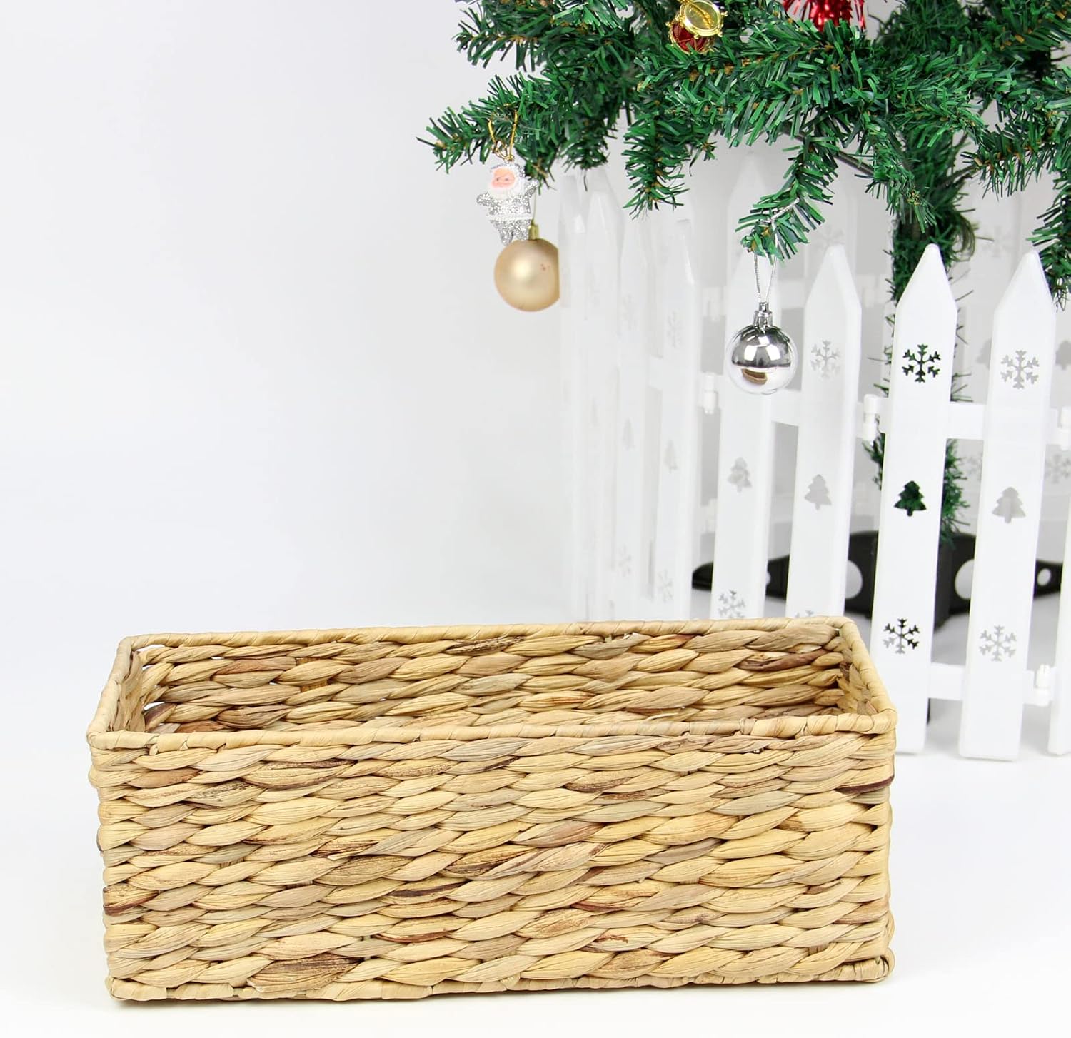 Casaphoria Hand Woven Hyacinth Toilet Paper Basket - Water Hyacinth Storage Basket for Towels, Sundries - Natural, Durable, Rectangular