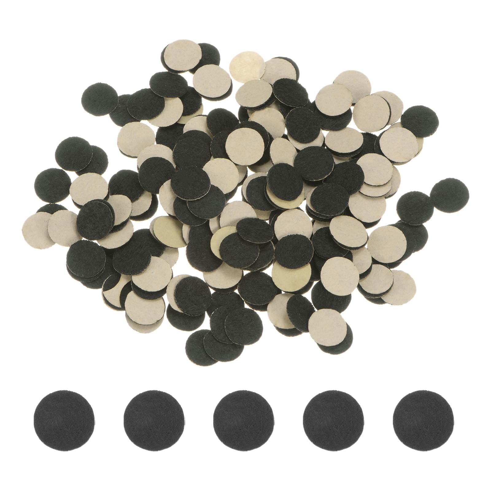 HARFINGTON 240pcs Round Adhesive Craft Stickers, 12mm - Pre Cut Felt Circles for DIY Projects, Black