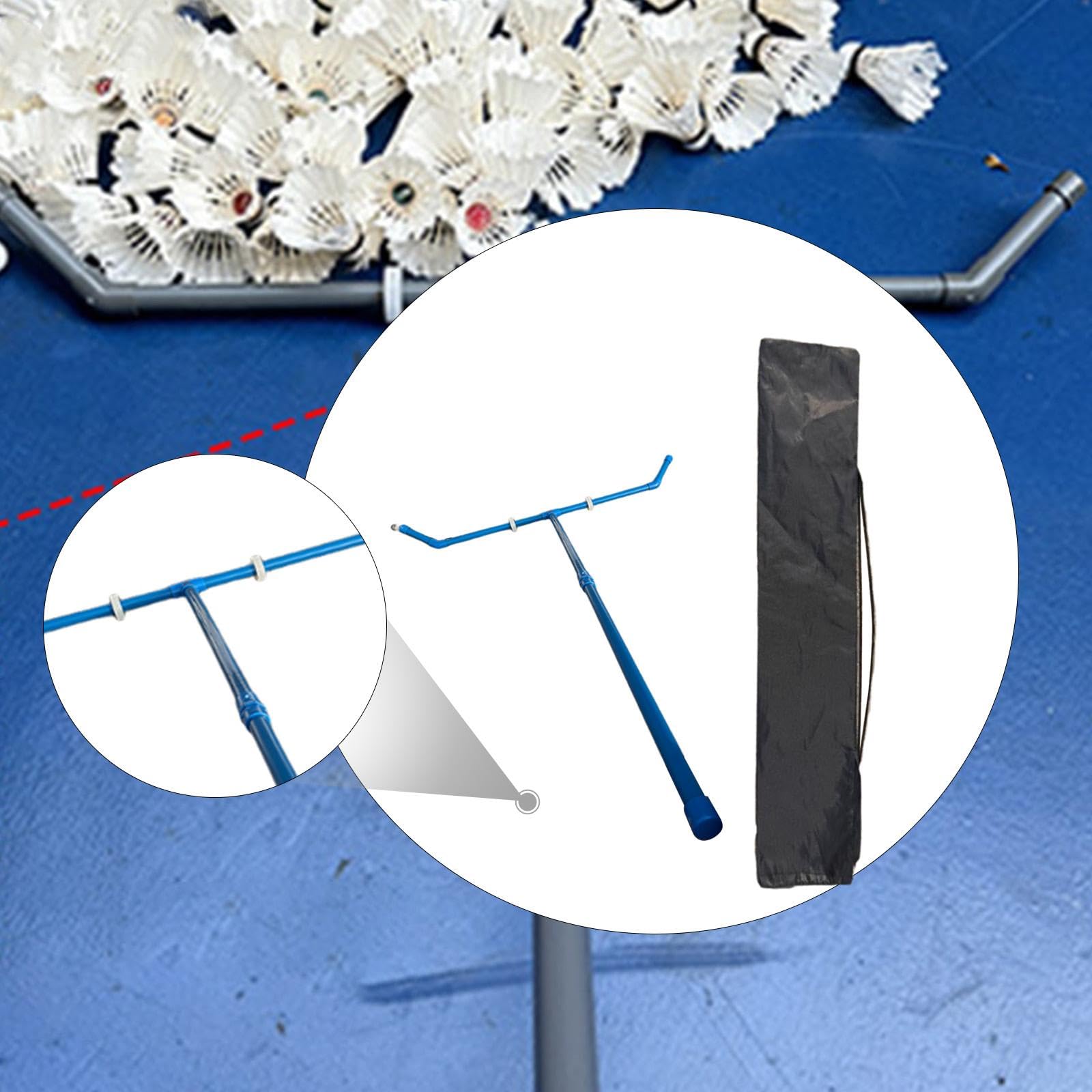 Badminton Colector Recogedor de Pelotas Máquina Barredora Recogepelotas Organizador Portátil Facilita La Recolección Sin Doblarse Función Desmontable