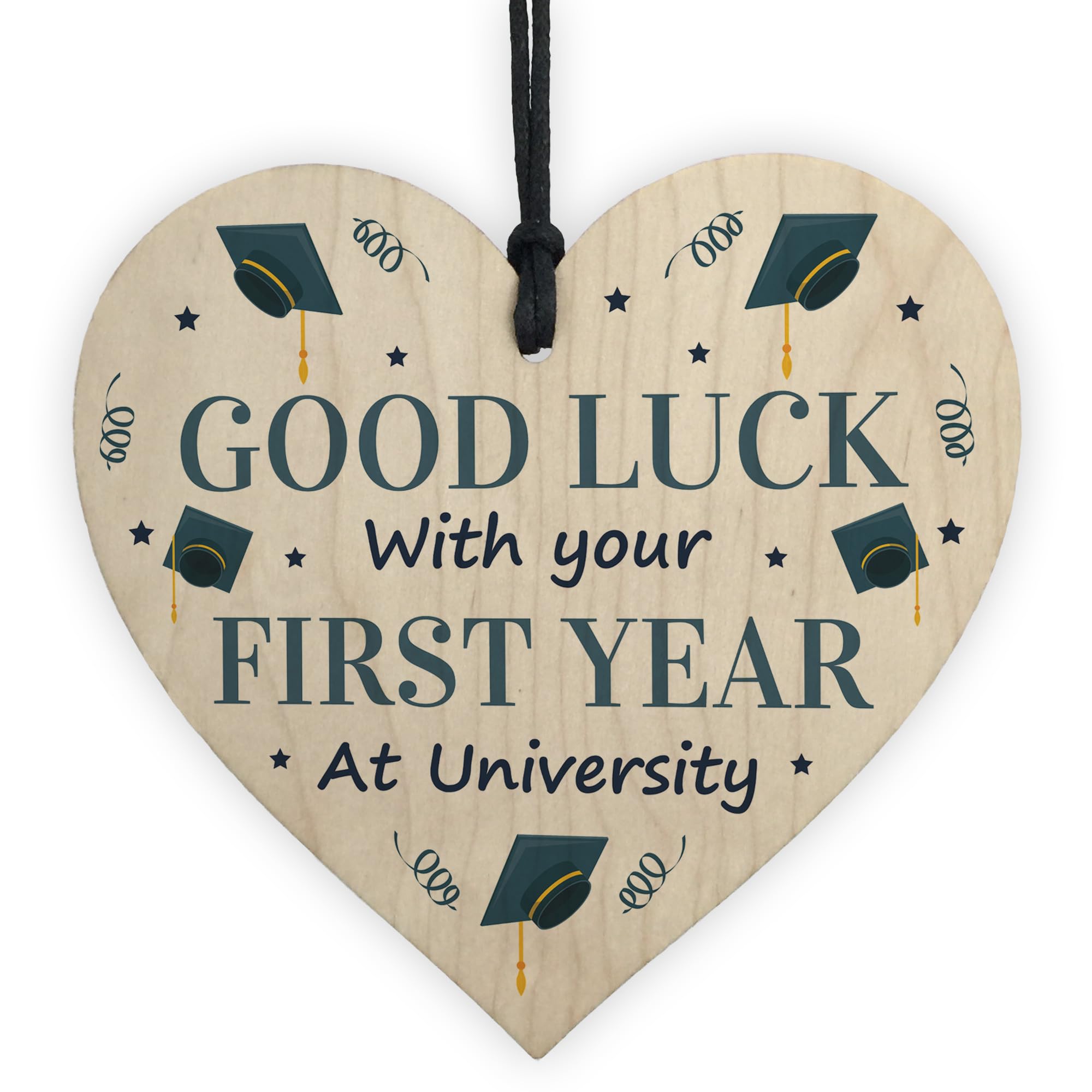 Red Ocean Good Luck With First Year of University, Uni For Son Daughter, Good Luck University, Back To Uni, Univeristy, Wooden Heart Keepsake