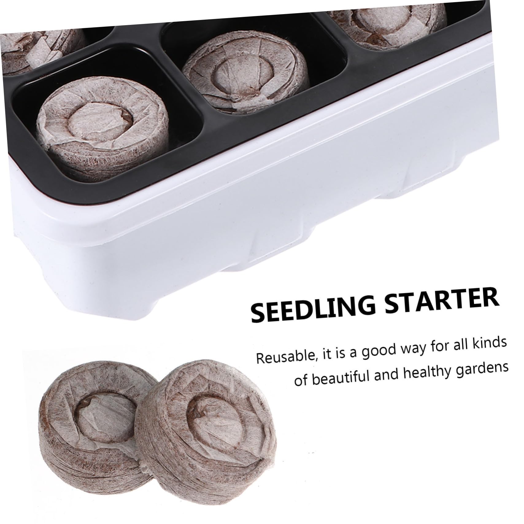 HANABASS 2 Sätze Teiliges Set Anzuchtschalen Mit Löchern Und Bodenblöcken Für Gewächshausgarten Für Blumen Gemüse Und Obstpflanzen Einfache Handhabung Fördert Wurzelentwicklung 12 Stück * 2