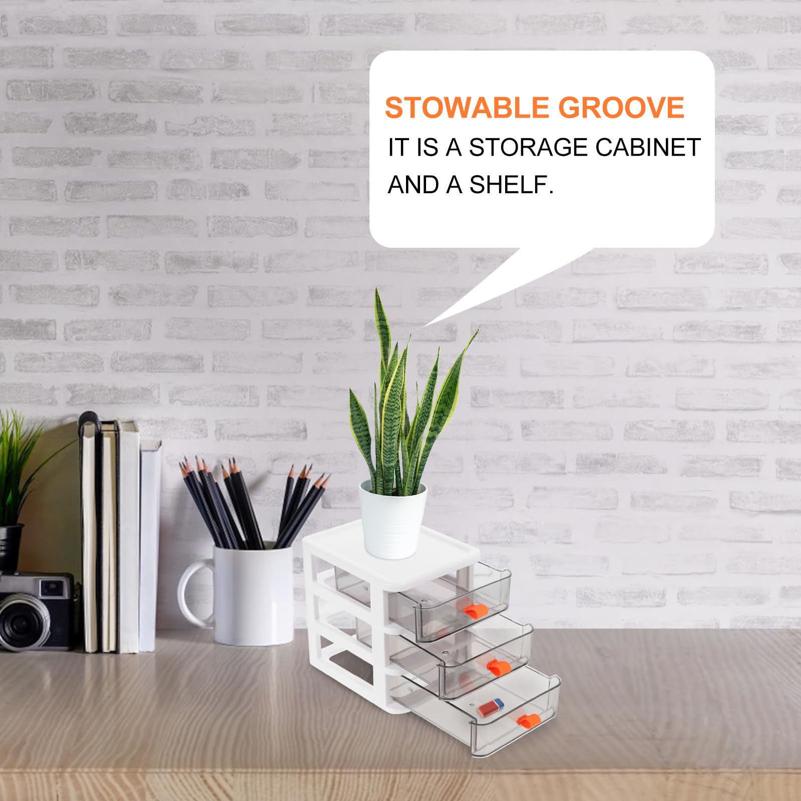 Yardwe Organizer da Scrivania Bianco in Materiale Sintetico 3 Strati e Cassetti Multipiano, Leggero e Moderno per Ordinare e Conservare Documenti in Ufficio