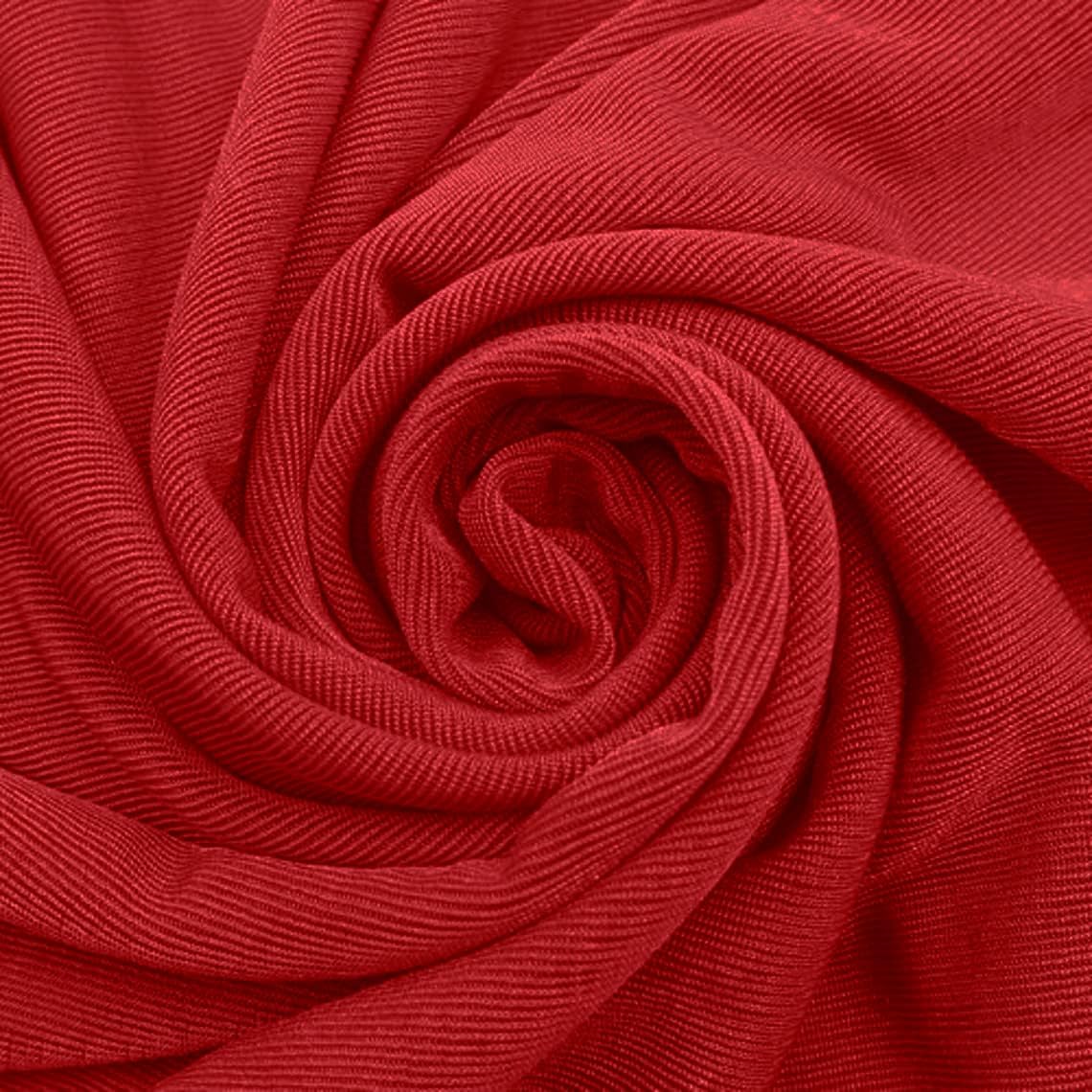 Red Scarlet on Slinky Fabric by The Yard