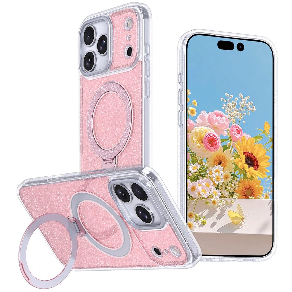 Coque iPhone 12 Pro Max paillettes avec support rotatif 360 et induction