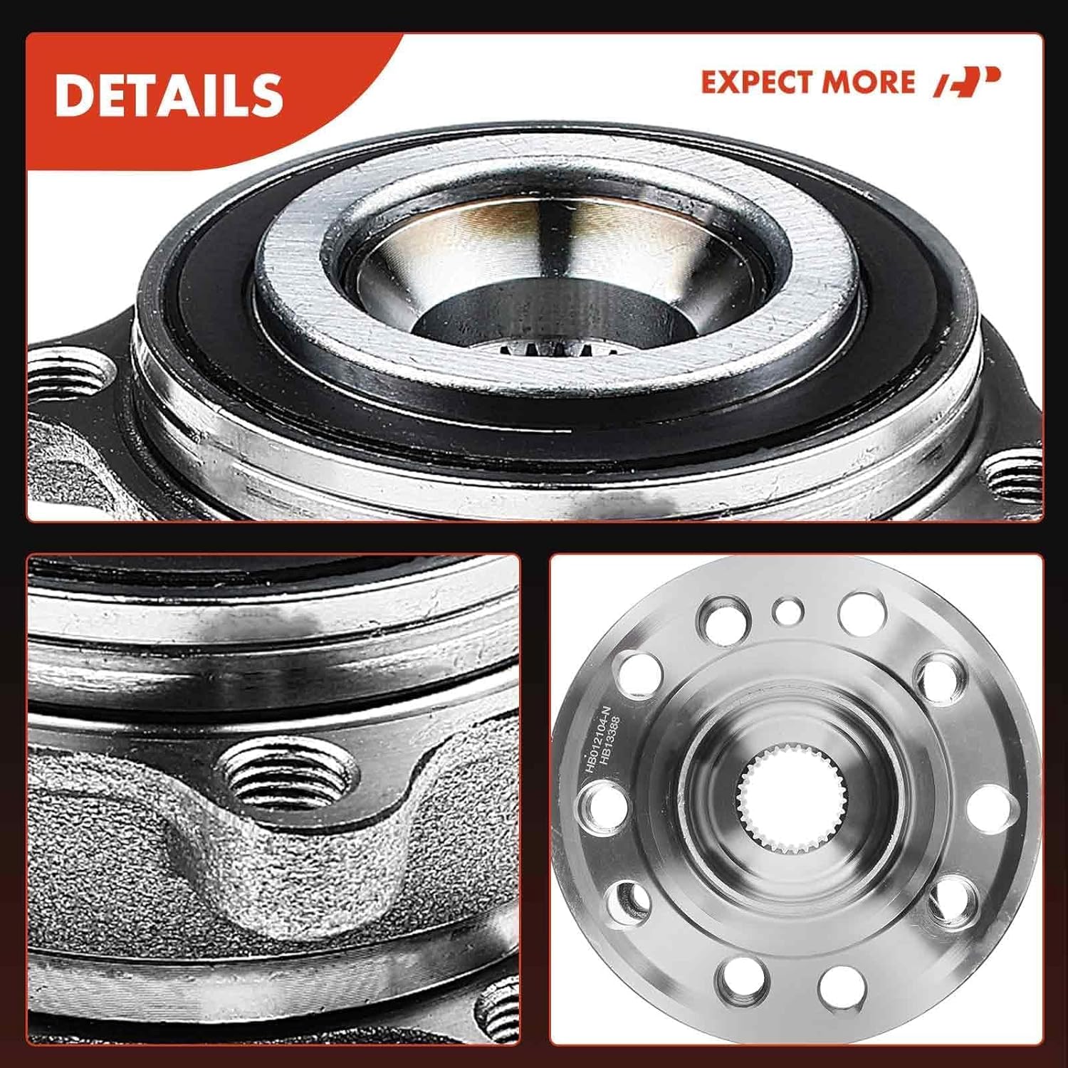 A-Premium Front Wheel Bearing and Hub Assembly Compatible with AWD/4-Matic Mercedes-Benz Model 2015-2019 - C300 C400 E300 E400 E450 CLS450 GLC300 GLC350e, AMG E53 C43 GLC43 CLS53 C450