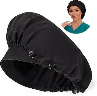 Medical Scrub Caps Button Sweatband Adjustable Working Cap Women Men One Size Medical Unrsing Uniform