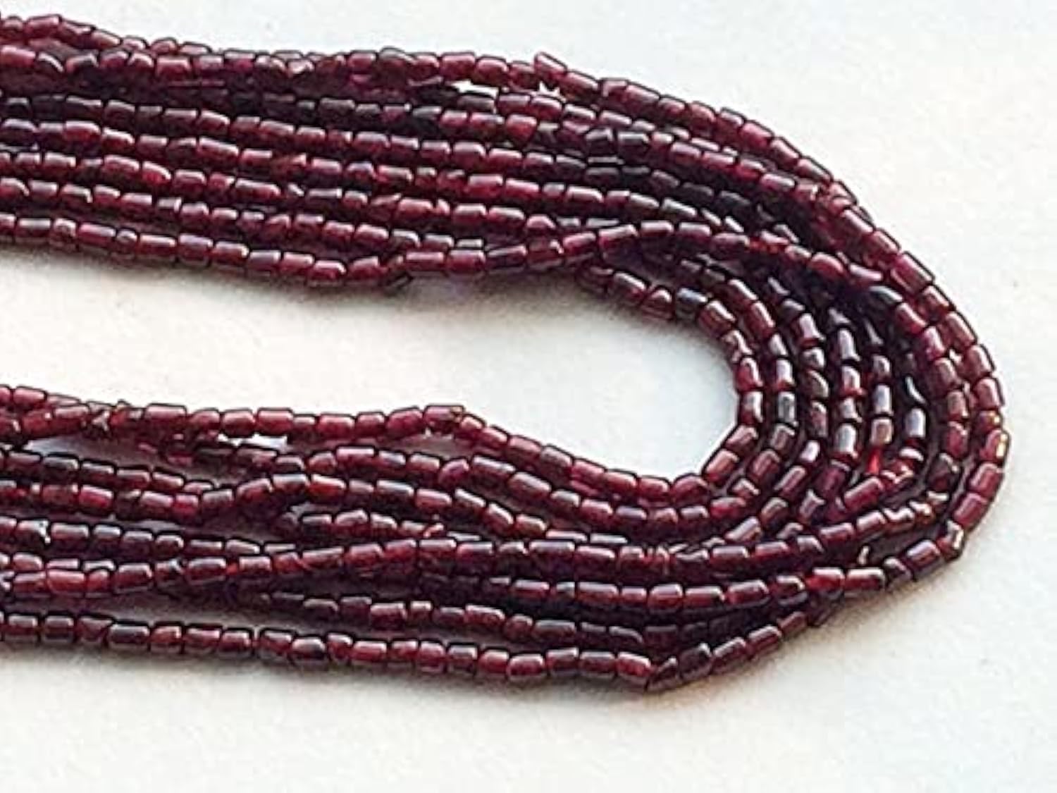 Perles de grenat véritable LKBEADS en lot de 5 fils pour fabriquer un cadeau d'anniversaire