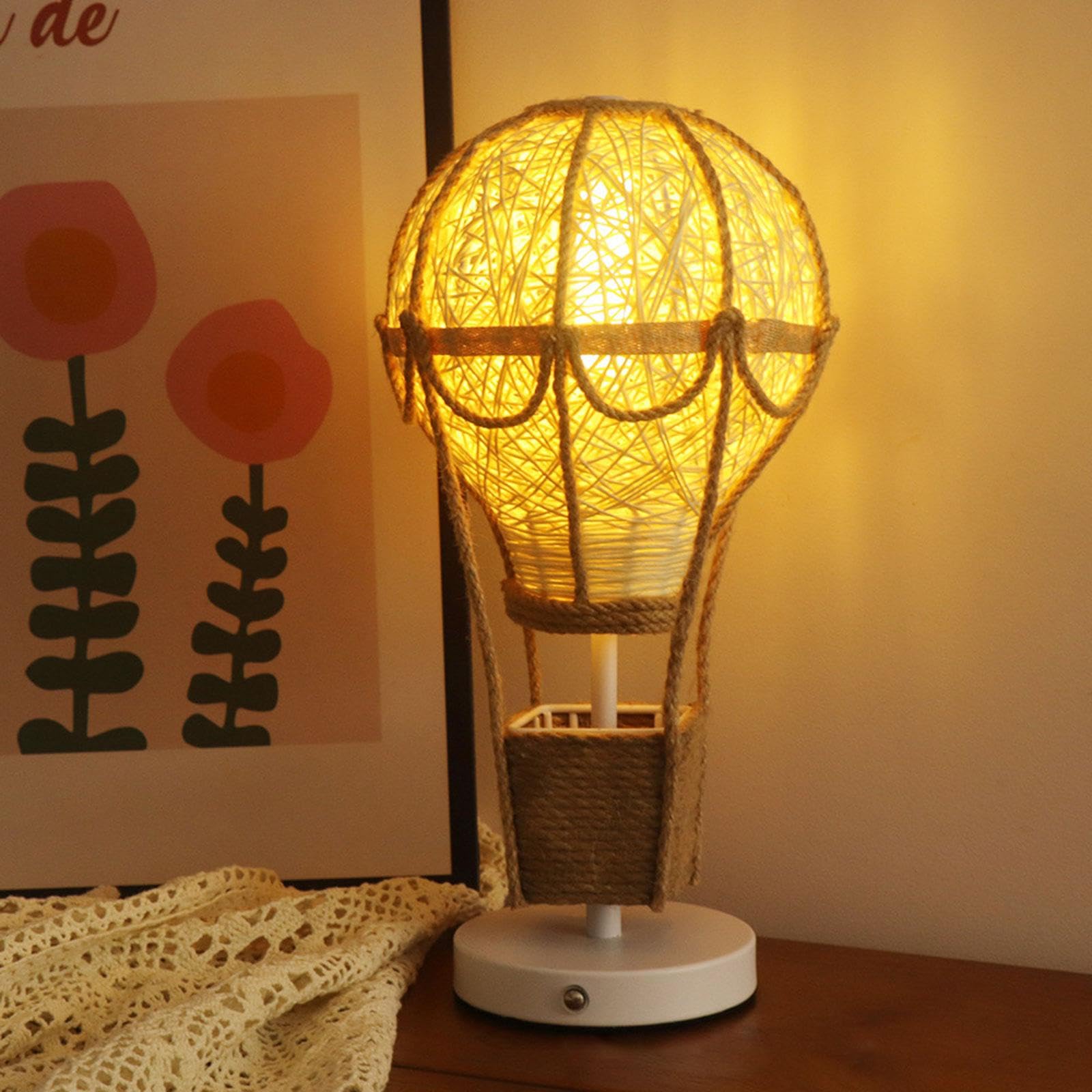 perfk Heißluftballon-Nachtlicht-Tischlampe für die Heimdekoration, Tischlampe, Nachttischlampe, Ornament für Büro, Bücherregal, Schreibtisch, Innenbereich
